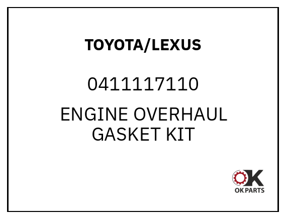 TOYOTA/LEXUS 0411117110 ENGINE OVERHAUL GASKET KIT