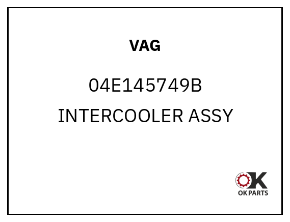 VAG 04E145749B INTERCOOLER ASSY