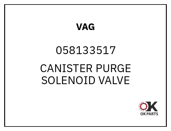 VAG 058133517 CANISTER PURGE SOLENOID VALVE