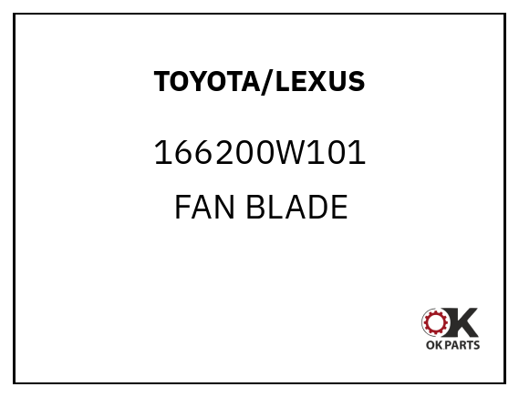 TOYOTA/LEXUS 166200W101 FAN BLADE
