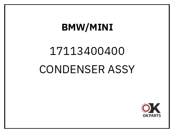 BMW/MINI 17113400400 CONDENSER ASSY