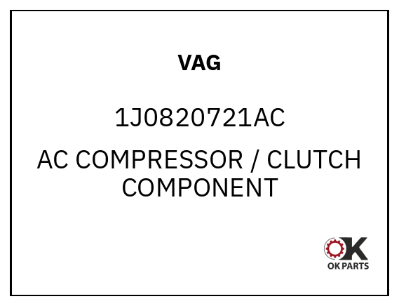 VAG 1J0820721AC AC COMPRESSOR / CLUTCH COMPONENT