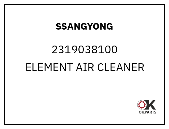 SSANGYONG 2319038100 ELEMENT AIR CLEANER