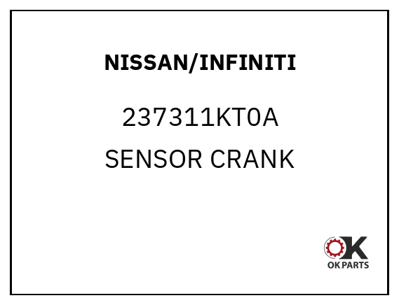 NISSAN/INFINITI 237311KT0A SENSOR CRANK
