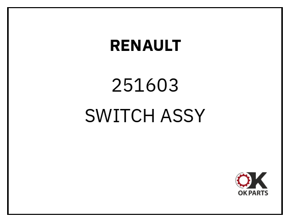RENAULT 251603 SWITCH ASSY