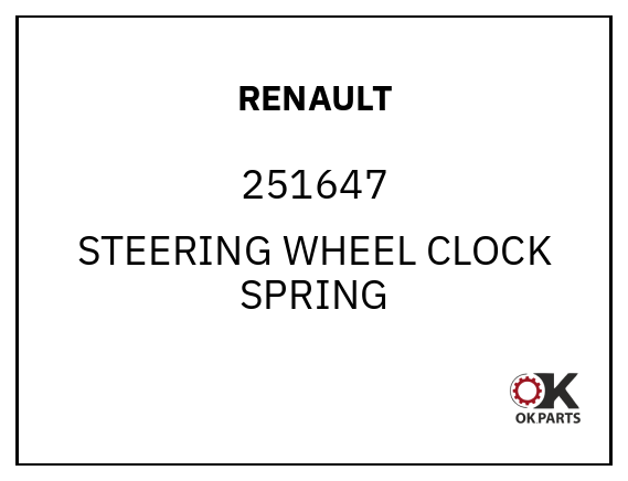 RENAULT 251647 STEERING WHEEL CLOCK SPRING
