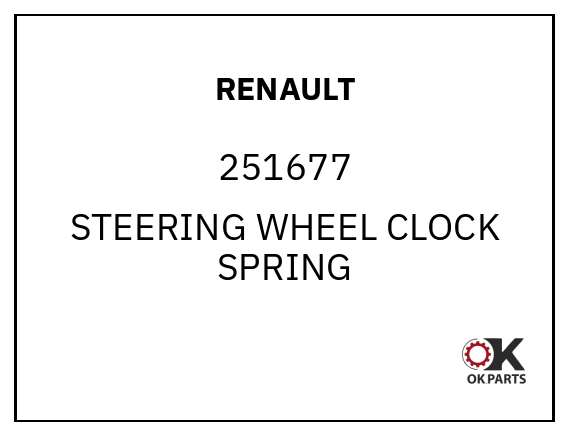 RENAULT 251677 STEERING WHEEL CLOCK SPRING