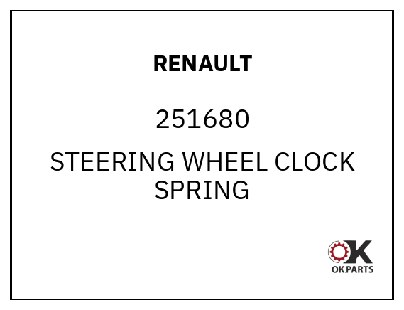 RENAULT 251680 STEERING WHEEL CLOCK SPRING