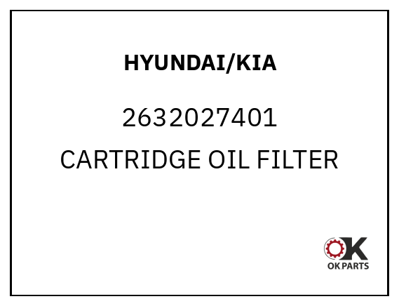 HYUNDAI/KIA 2632027401 CARTRIDGE OIL FILTER