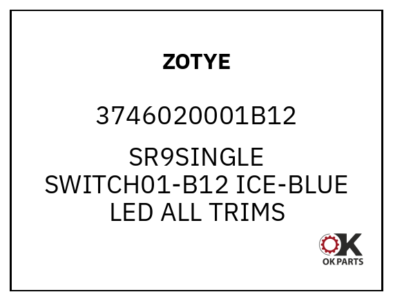 ZOTYE 3746020001B12 SR9SINGLE SWITCH01-B12 ICE-BLUE LED ALL TRIMS