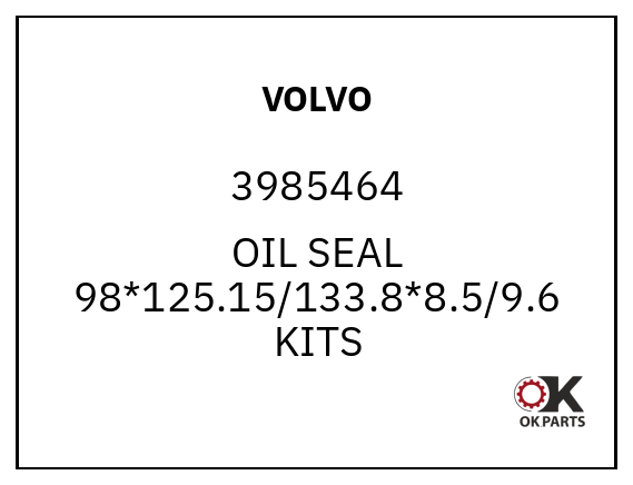 VOLVO 3985464 OIL SEAL 98*125.15/133.8*8.5/9.6 KITS