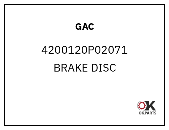 GAC 4200120P02071 BRAKE DISC