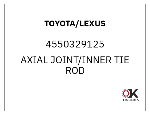 TOYOTA/LEXUS 4550329125 AXIAL JOINT/INNER TIE ROD