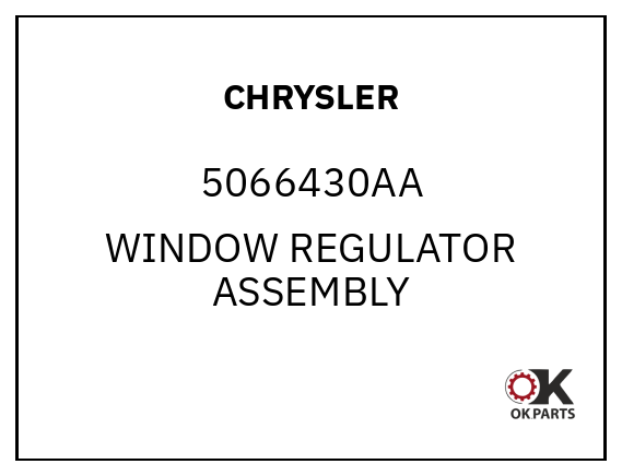 CHRYSLER 5066430AA WINDOW REGULATOR ASSEMBLY