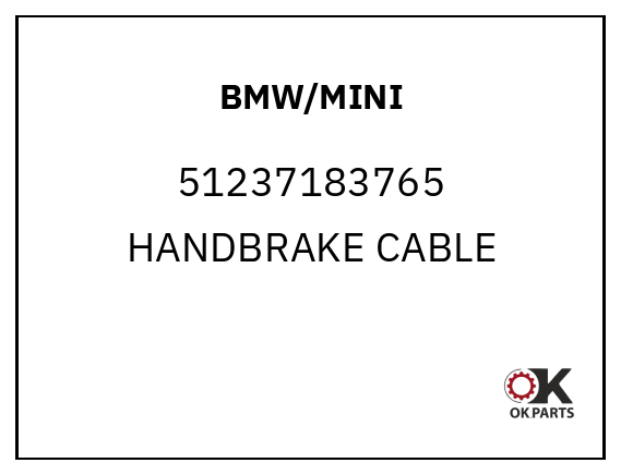 BMW/MINI 51237183765 HANDBRAKE CABLE