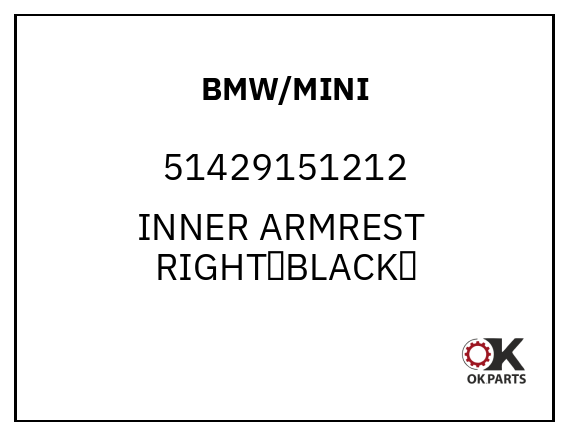 BMW/MINI 51429151212 INNER ARMREST  RIGHT（BLACK）
