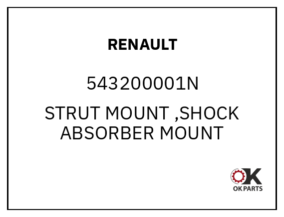 RENAULT 543200001N STRUT MOUNT ,SHOCK ABSORBER MOUNT
