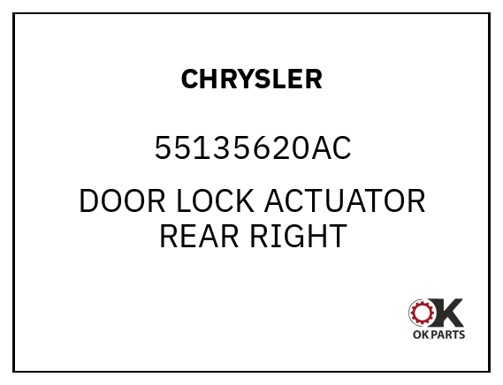CHRYSLER 55135620AC DOOR LOCK ACTUATOR REAR RIGHT