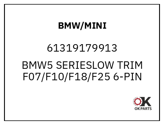 BMW/MINI 61319179913 BMW5 SERIESLOW TRIM F07/F10/F18/F25 6-PIN