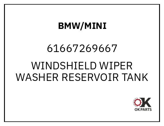 BMW/MINI 61667269667 WINDSHIELD WIPER WASHER RESERVOIR TANK