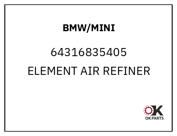 BMW/MINI 64316835405 ELEMENT AIR REFINER