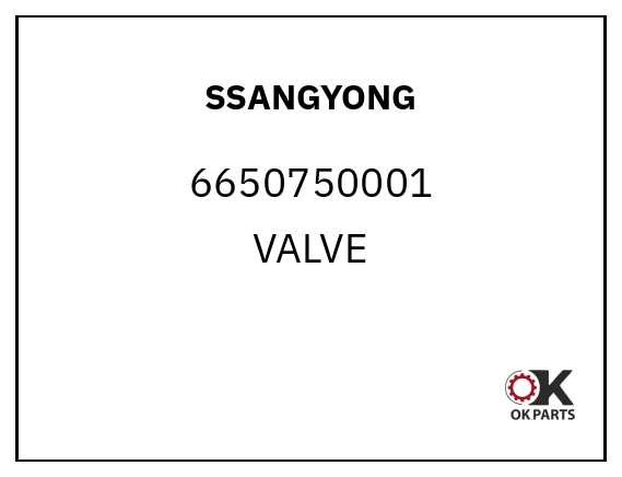 SSANGYONG 6650750001 VALVE
