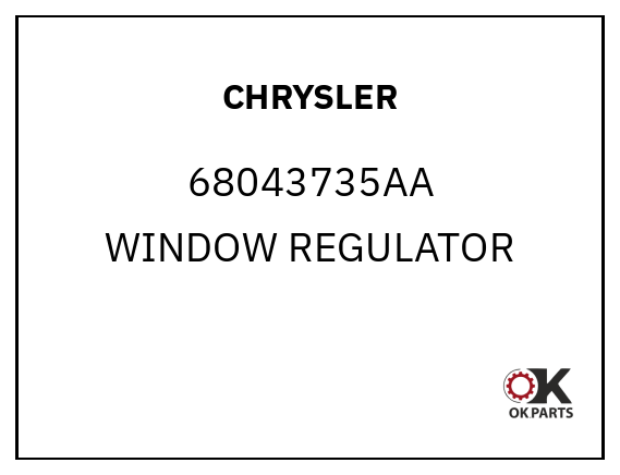 CHRYSLER 68043735AA WINDOW REGULATOR