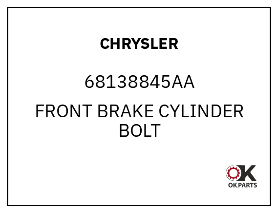 CHRYSLER 68138845AA FRONT BRAKE CYLINDER BOLT