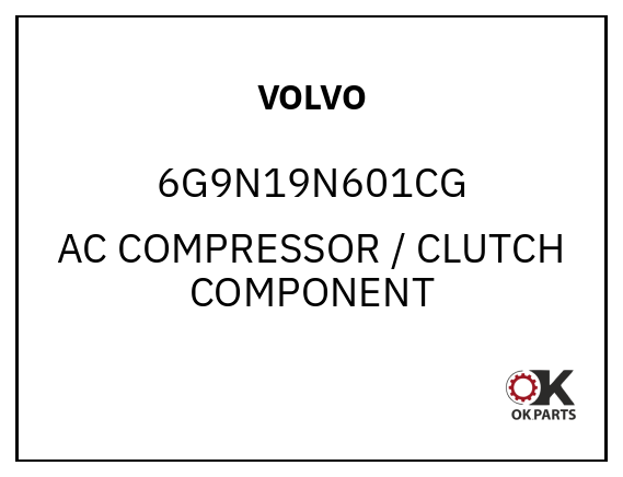 VOLVO 6G9N19N601CG AC COMPRESSOR / CLUTCH COMPONENT