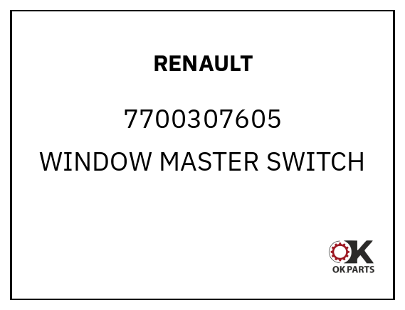RENAULT 7700307605 WINDOW MASTER SWITCH