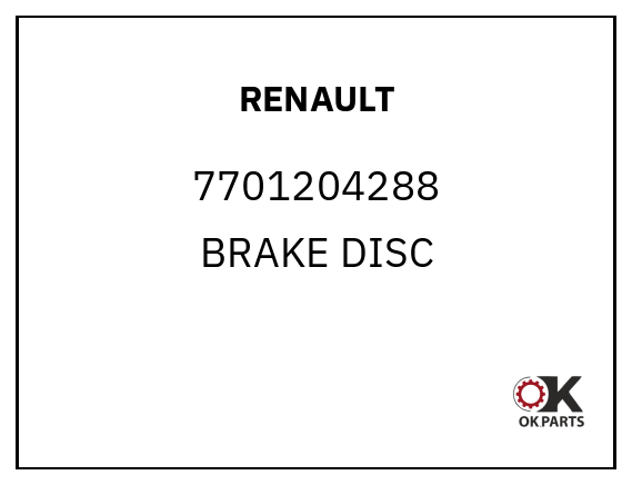 RENAULT 7701204288 BRAKE DISC