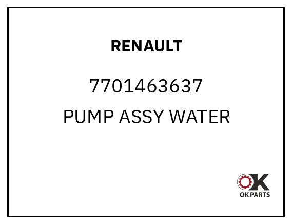 RENAULT 7701463637 PUMP ASSY WATER