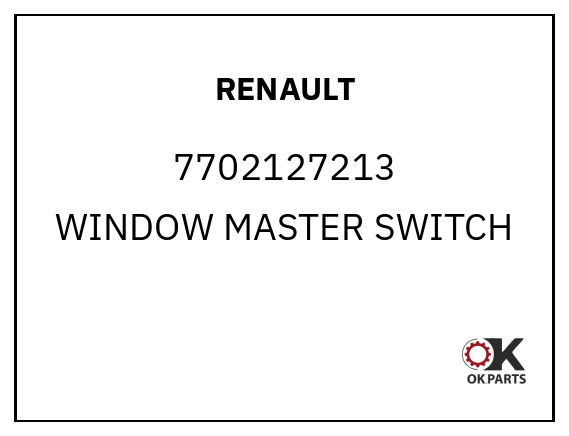 RENAULT 7702127213 WINDOW MASTER SWITCH