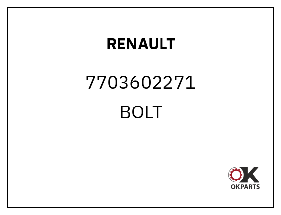 RENAULT 7703602271 BOLT