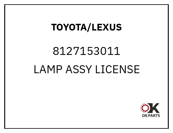 TOYOTA/LEXUS 8127153011 LAMP ASSY LICENSE