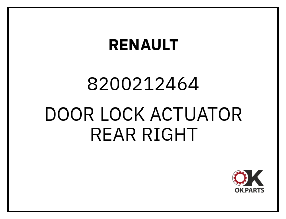 RENAULT 8200212464 DOOR LOCK ACTUATOR REAR RIGHT