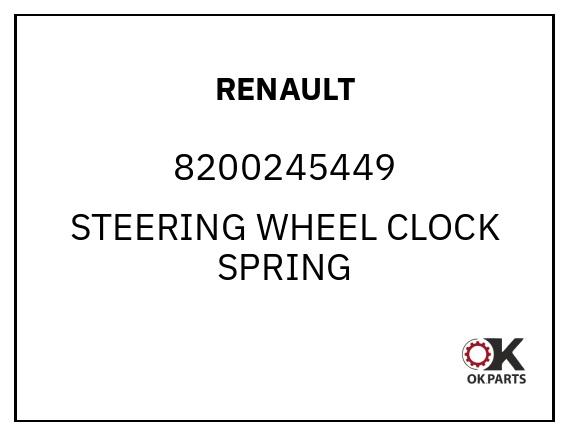 RENAULT 8200245449 STEERING WHEEL CLOCK SPRING