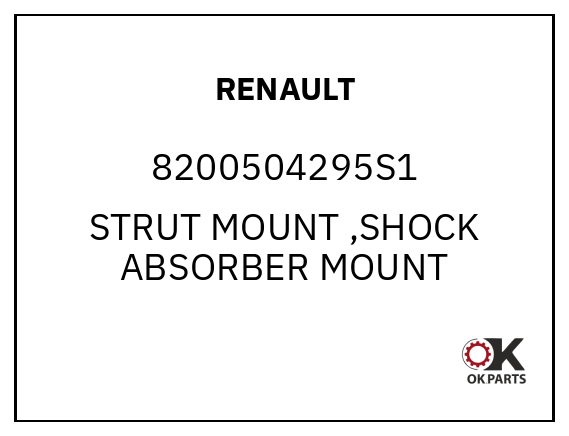 RENAULT 8200504295S1 STRUT MOUNT ,SHOCK ABSORBER MOUNT