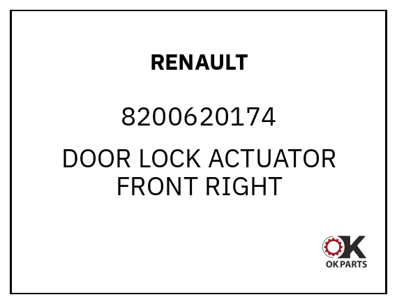 RENAULT 8200620174 DOOR LOCK ACTUATOR FRONT RIGHT