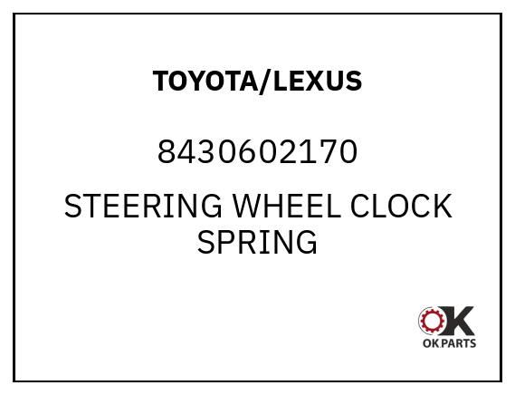 TOYOTA/LEXUS 8430602170 STEERING WHEEL CLOCK SPRING