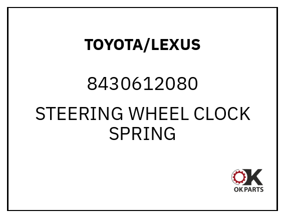 TOYOTA/LEXUS 8430612080 STEERING WHEEL CLOCK SPRING