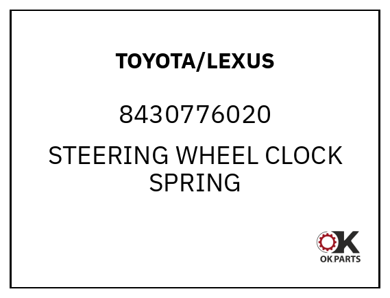 TOYOTA/LEXUS 8430776020 STEERING WHEEL CLOCK SPRING
