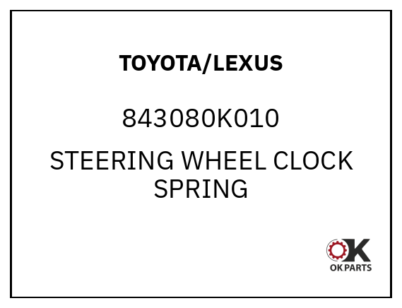 TOYOTA/LEXUS 843080K010 STEERING WHEEL CLOCK SPRING
