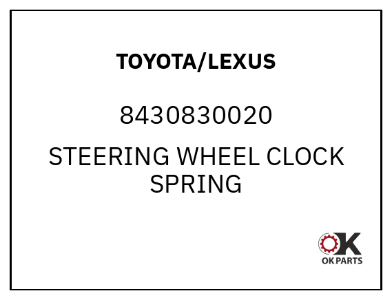 TOYOTA/LEXUS 8430830020 STEERING WHEEL CLOCK SPRING