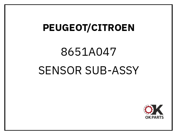 PEUGEOT/CITROEN 8651A047 SENSOR SUB-ASSY
