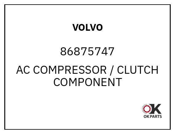 VOLVO 86875747 AC COMPRESSOR / CLUTCH COMPONENT