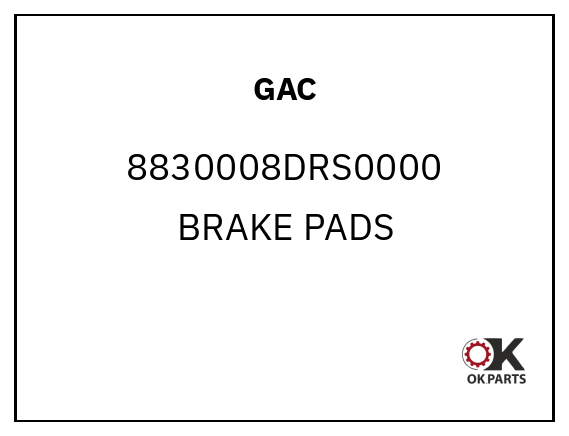 GAC 8830008DRS0000 BRAKE PADS