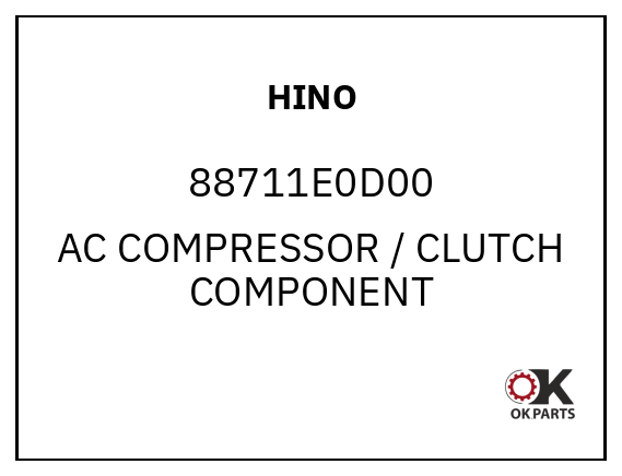 HINO 88711E0D00 AC COMPRESSOR / CLUTCH COMPONENT