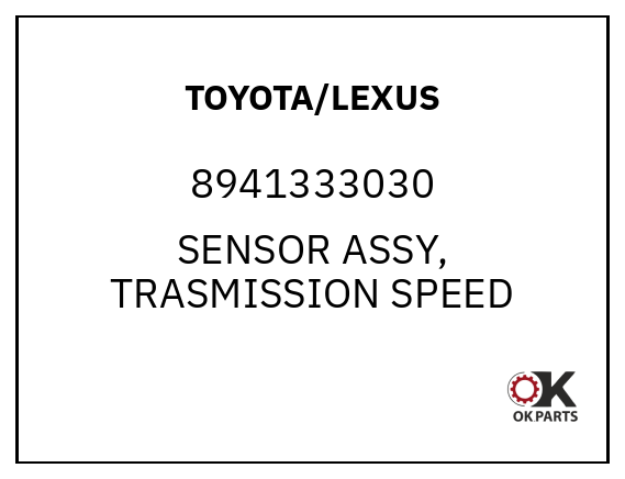 TOYOTA/LEXUS 8941333030 SENSOR ASSY, TRASMISSION SPEED