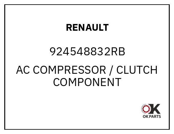 RENAULT 924548832RB AC COMPRESSOR / CLUTCH COMPONENT